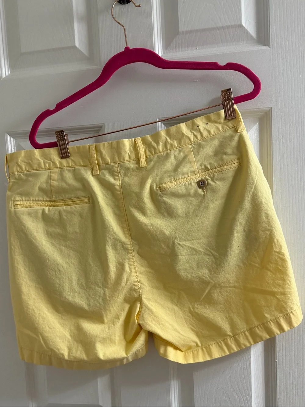 J. Crew Yellow-Lined Chambray Shorts Waistband 33
